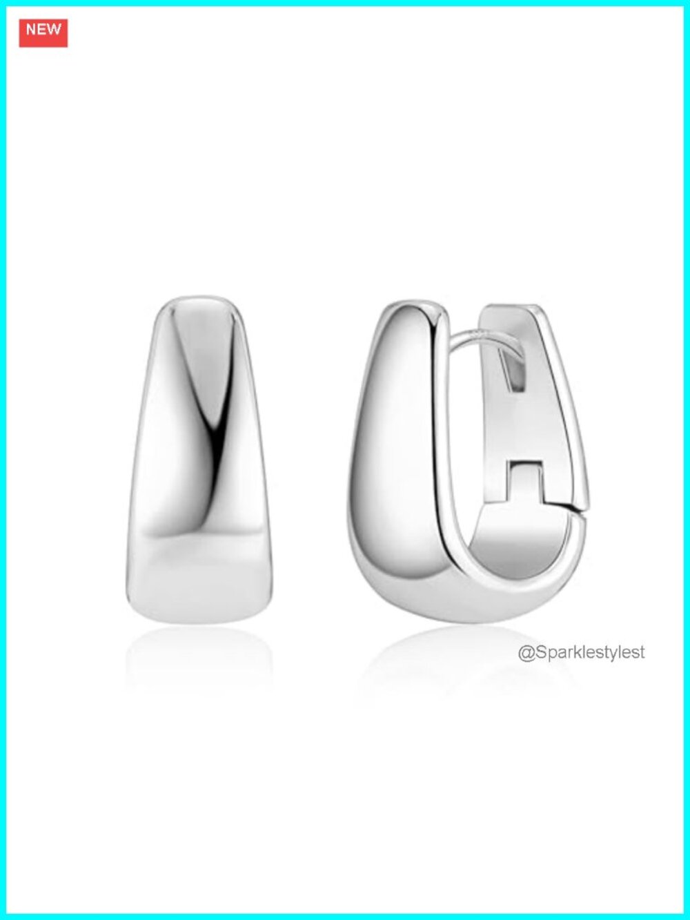 Silver Small Chunky Hoop Earrings